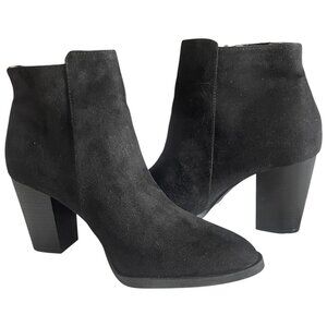 Qupid Black Suede Ankle Boots | Size 6.5 | Block Heel Booties